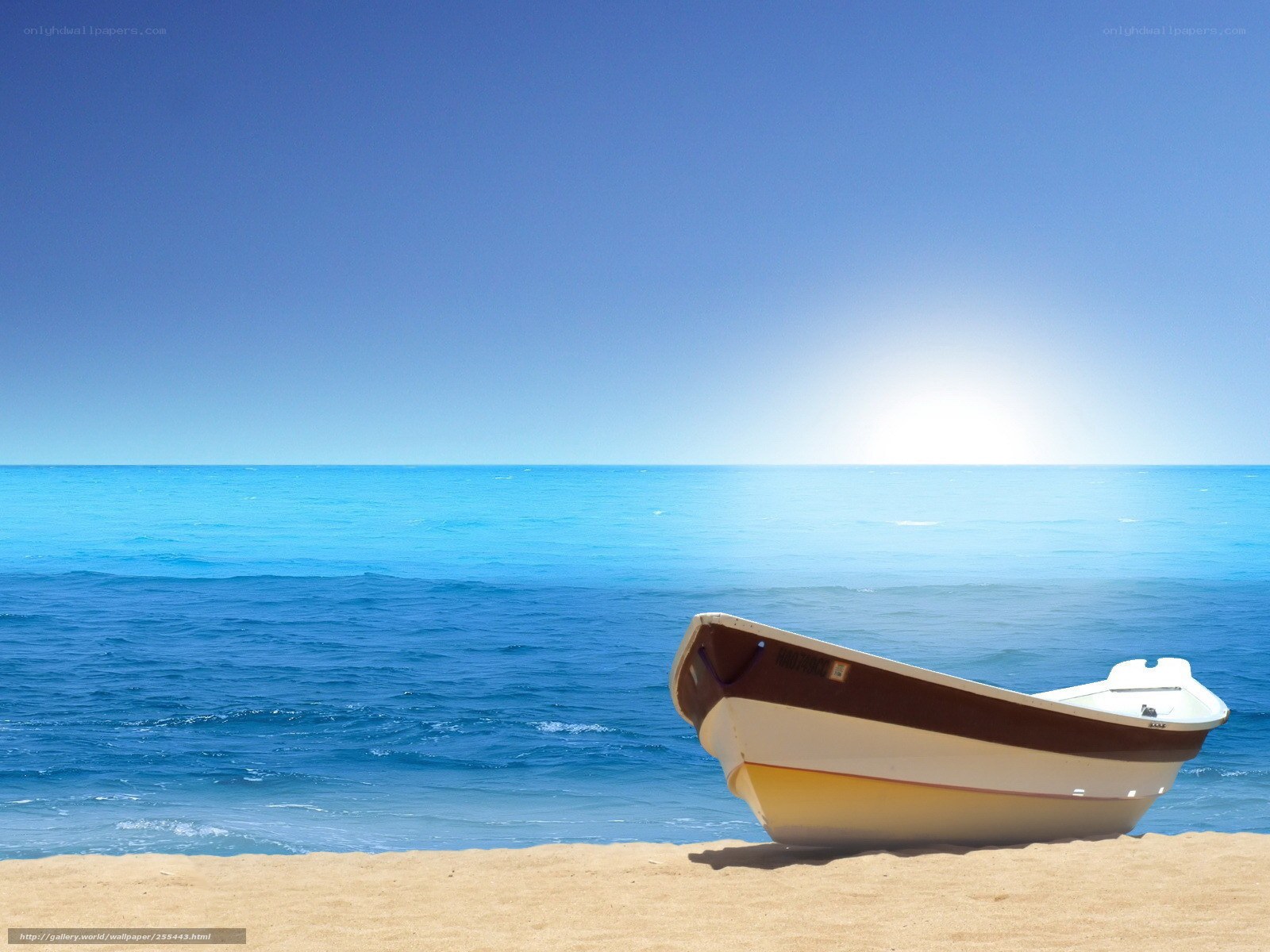 Boat on a sunny beach