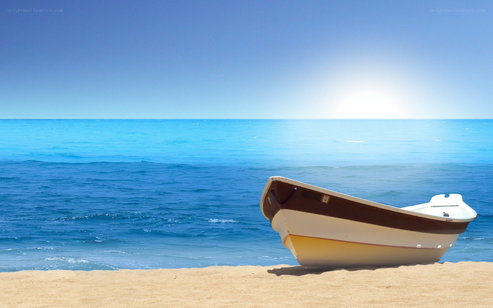 Boat on a sunny beach