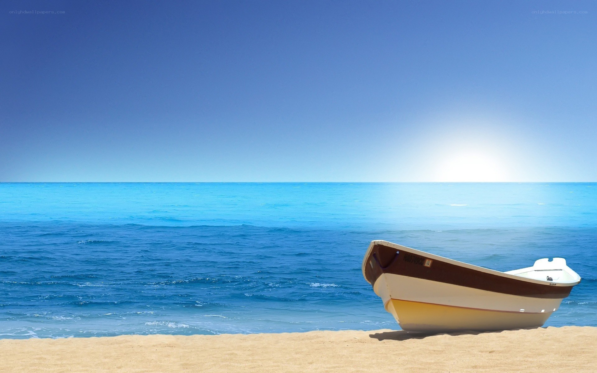 Boat on a sunny beach