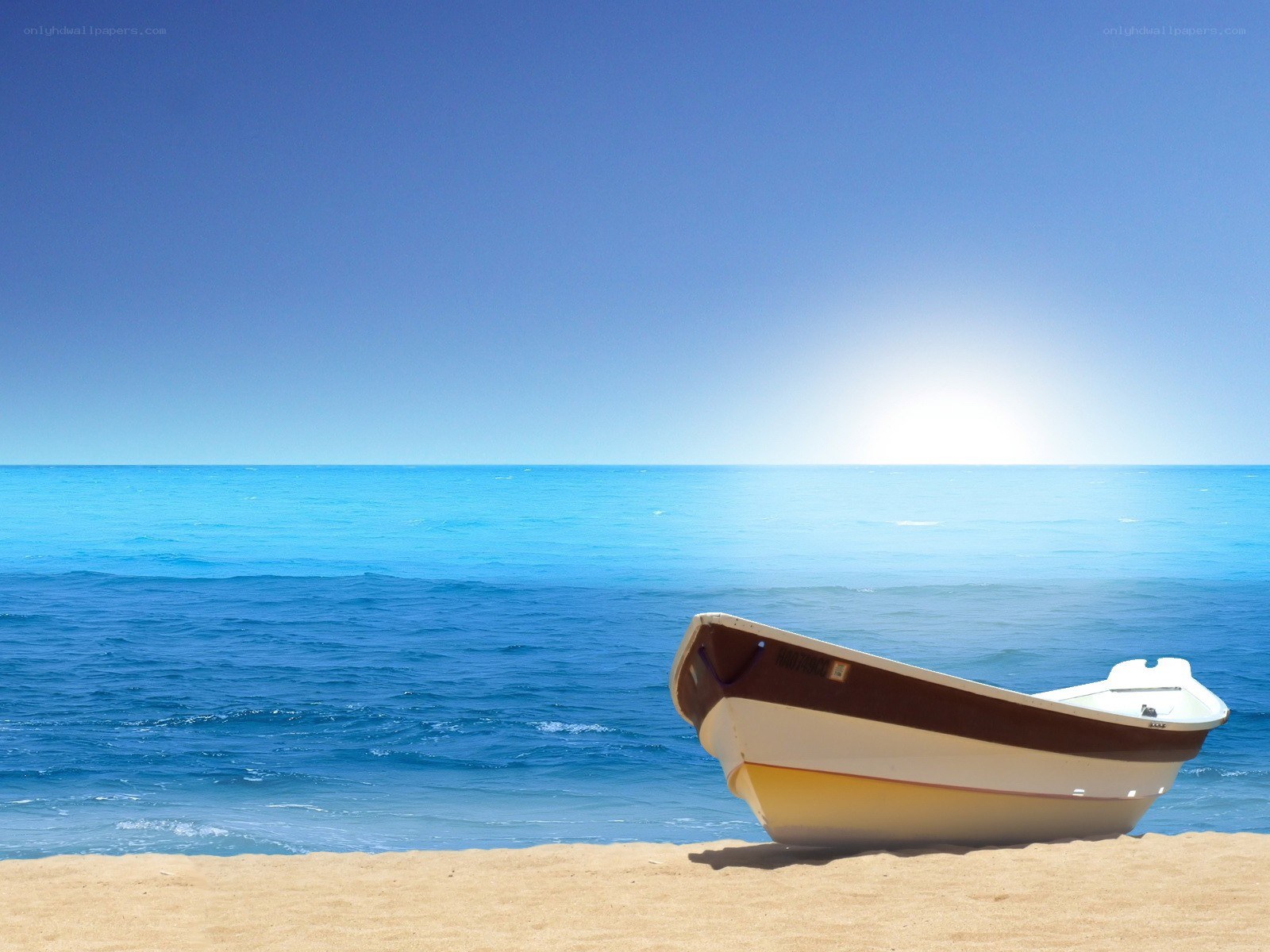 Boat on a sunny beach