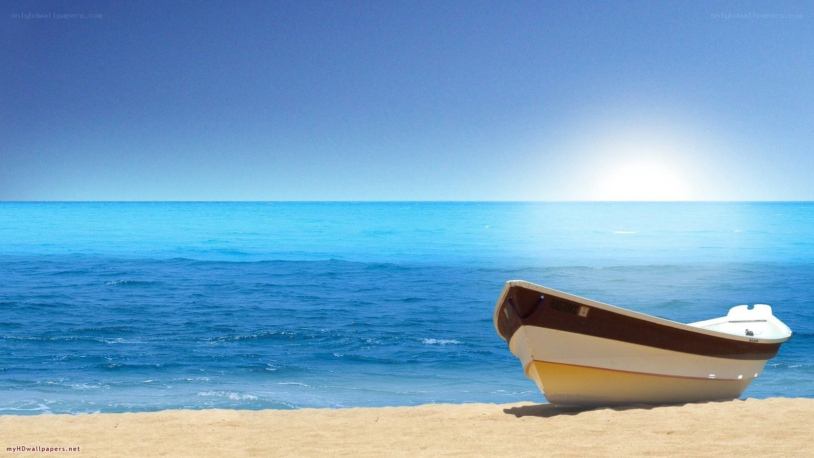 Boat on a sunny beach