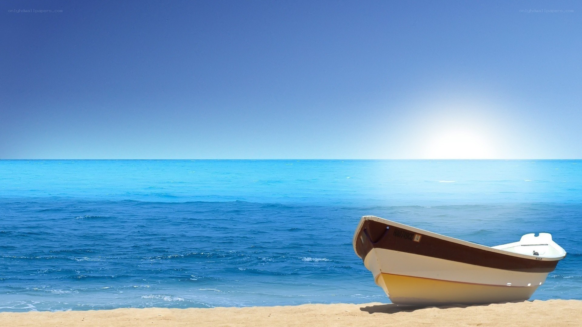 Boat on a sunny beach