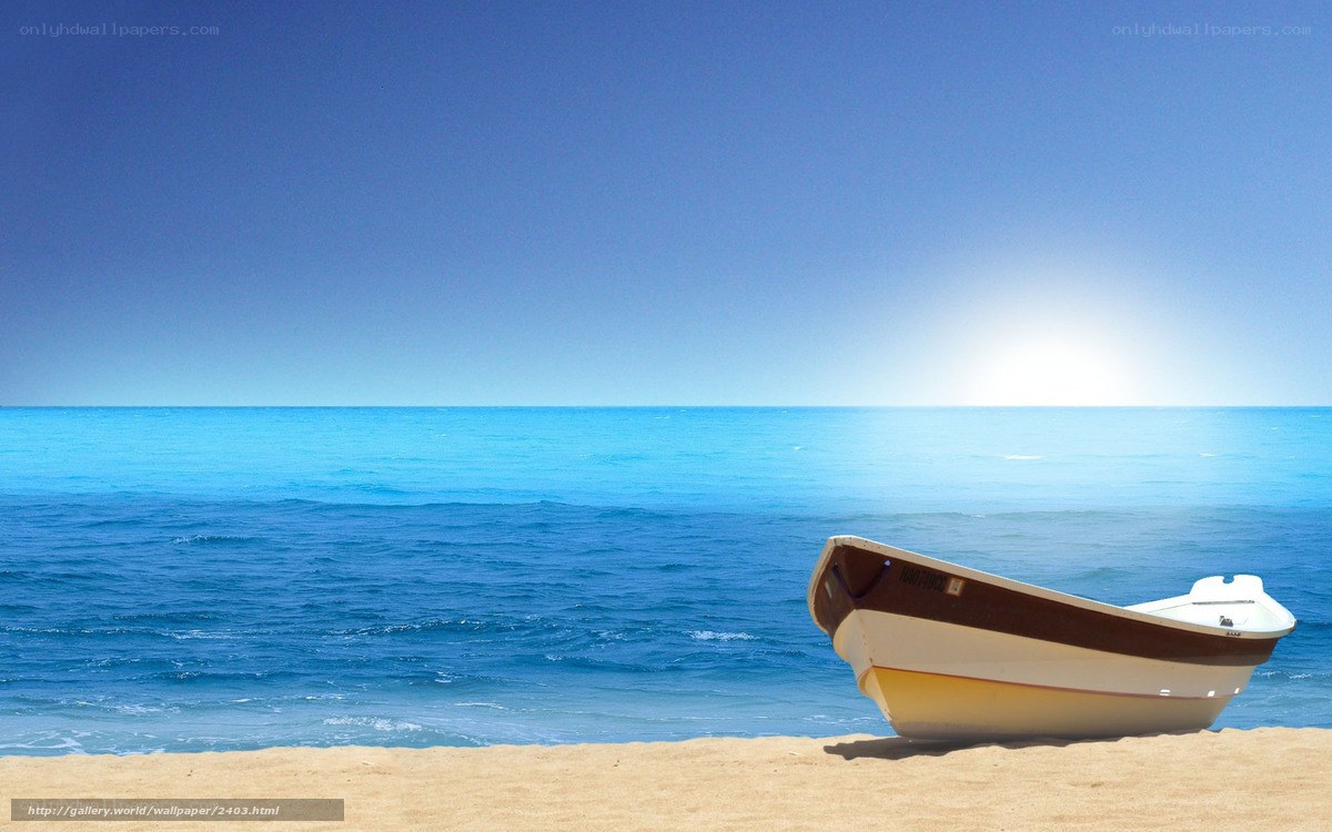 Boat on a sunny beach