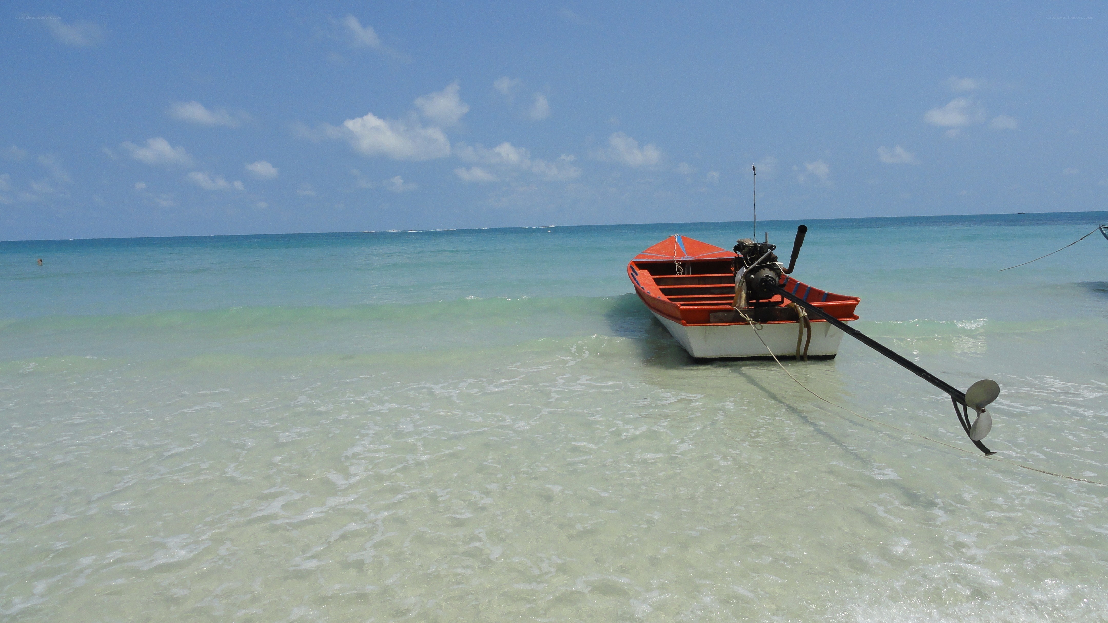 Boat on a tropical beach