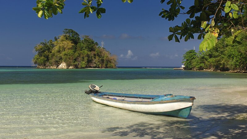 Boat on a tropical beach
