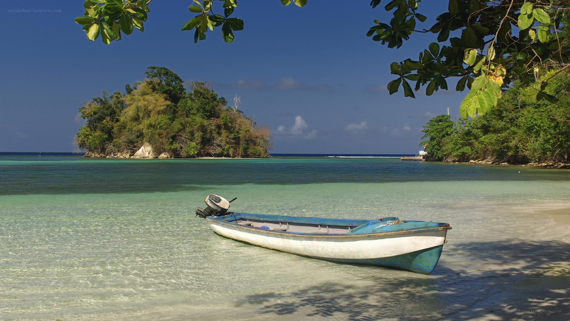 Boat on a tropical beach