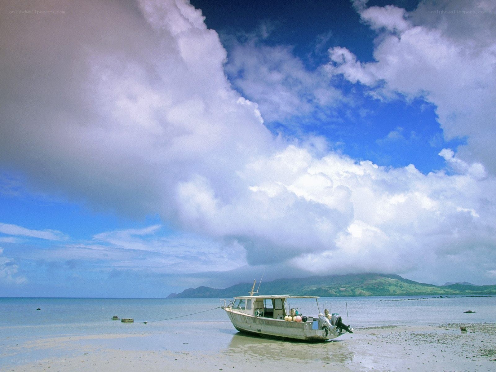 Boat on a tropical beach