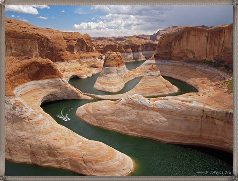 Boat on a winding river