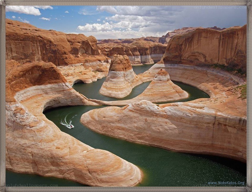 Boat on a winding river