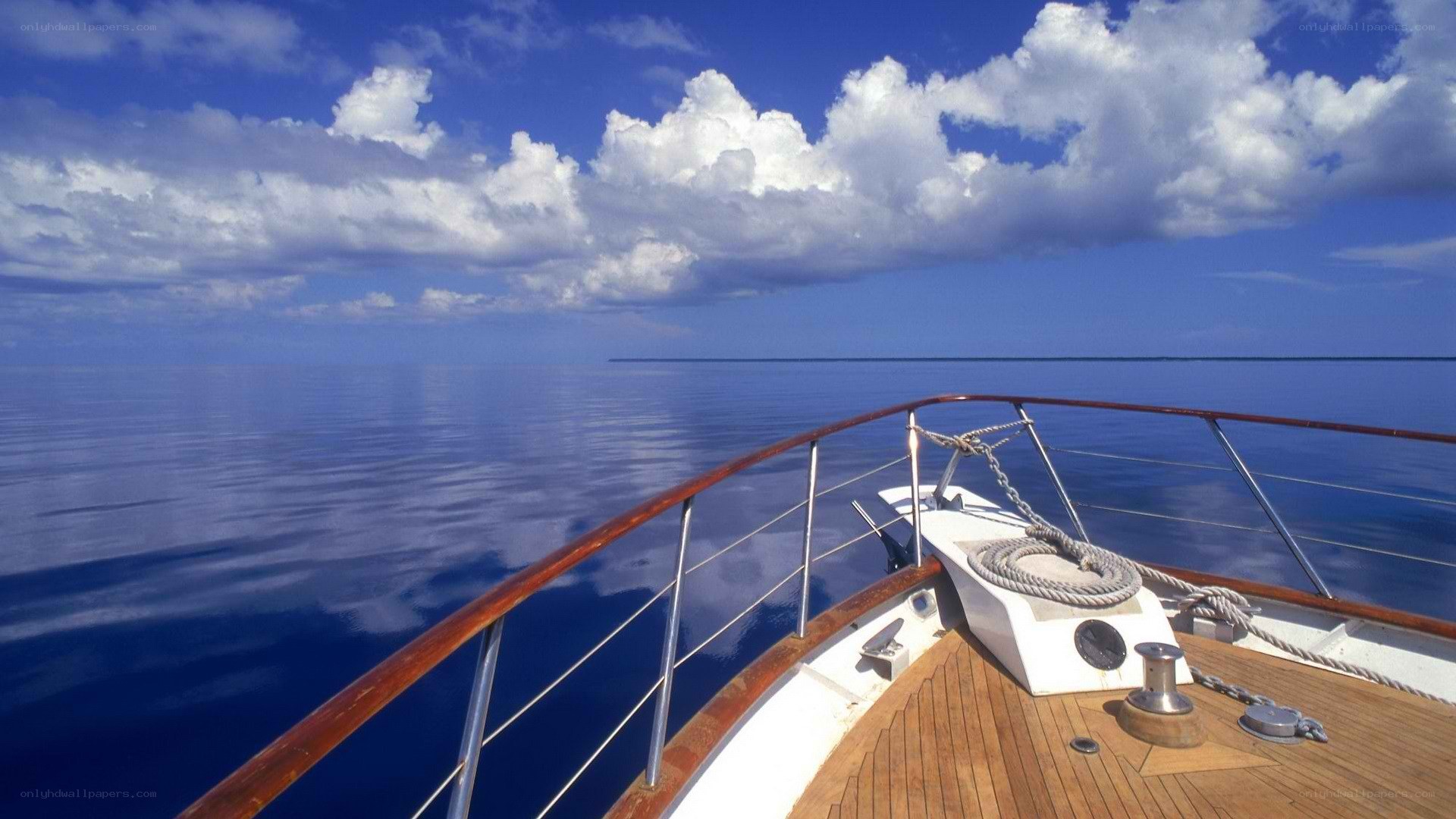 Boat on calm ocean waters