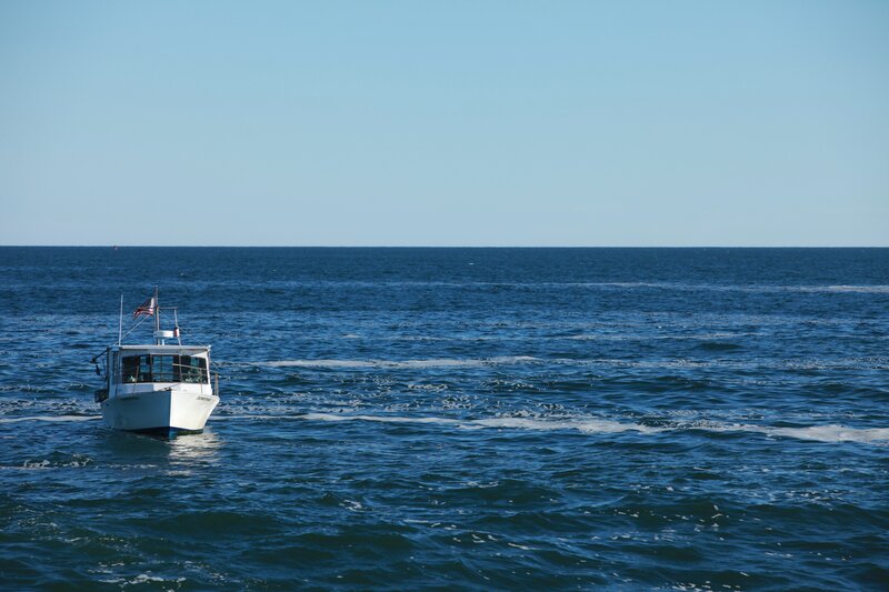 Boat on calm ocean waters