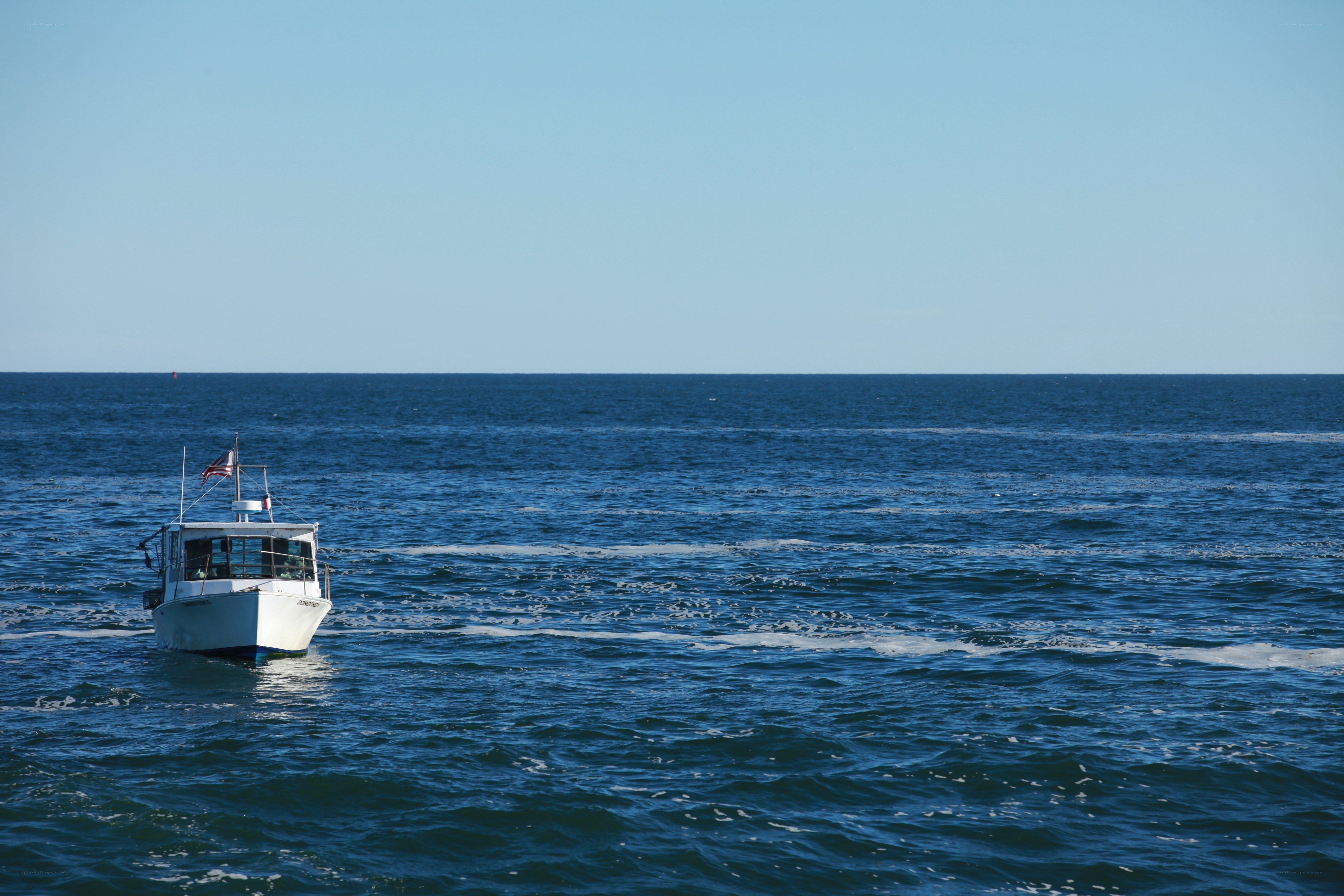 Boat on calm ocean waters