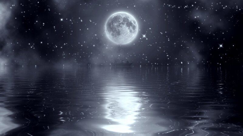 Boat on Calm Water — Black