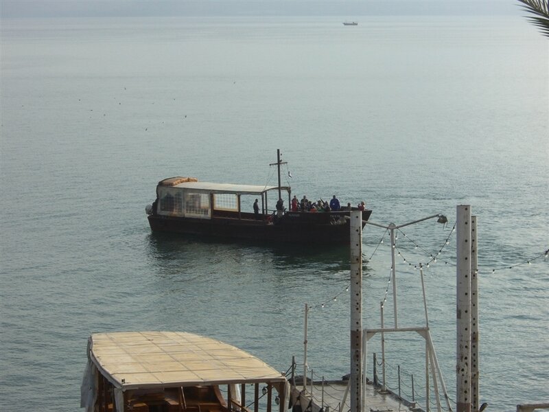 Boat on Calm Water — Blue