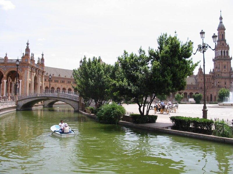 Boat on canal in Seville