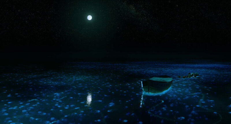Boat on Glowing Water