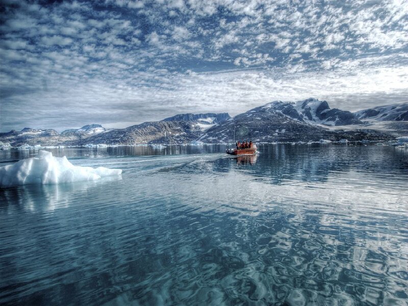 Boat on Icy Water
