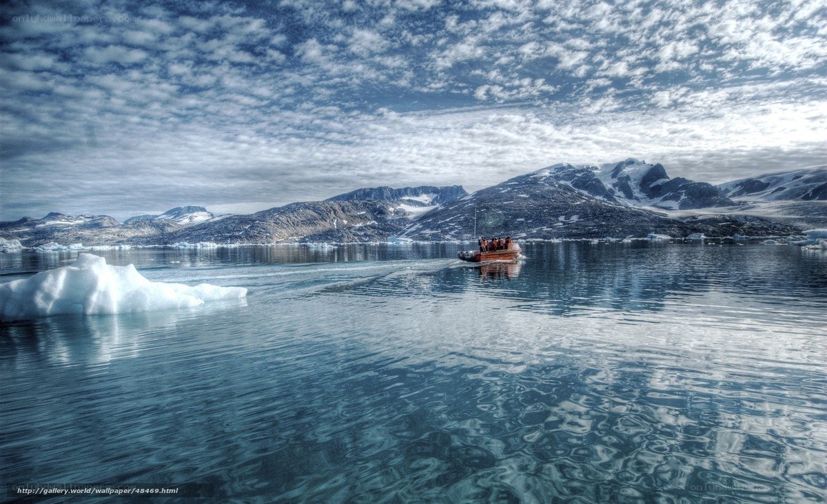 Boat on icy waters