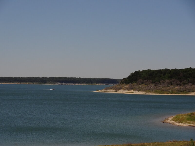 Boat on Lake — Blue
