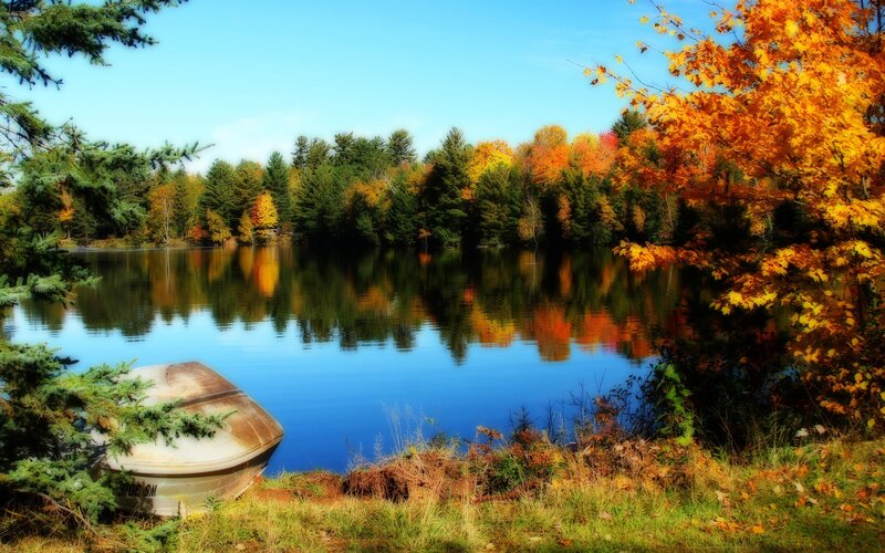 Boat on Lake Shore