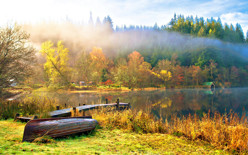Boat on Lakeshore — Green