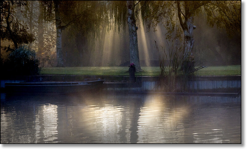 Boat on Misty River