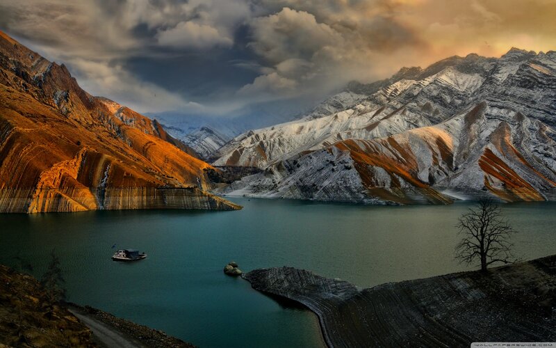 Boat on Mountain Lake