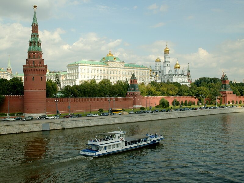 Boat on River Near Kremlin