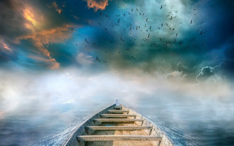 Boat on Stormy Sea