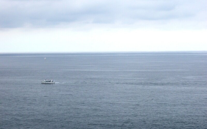 Boat on the open sea