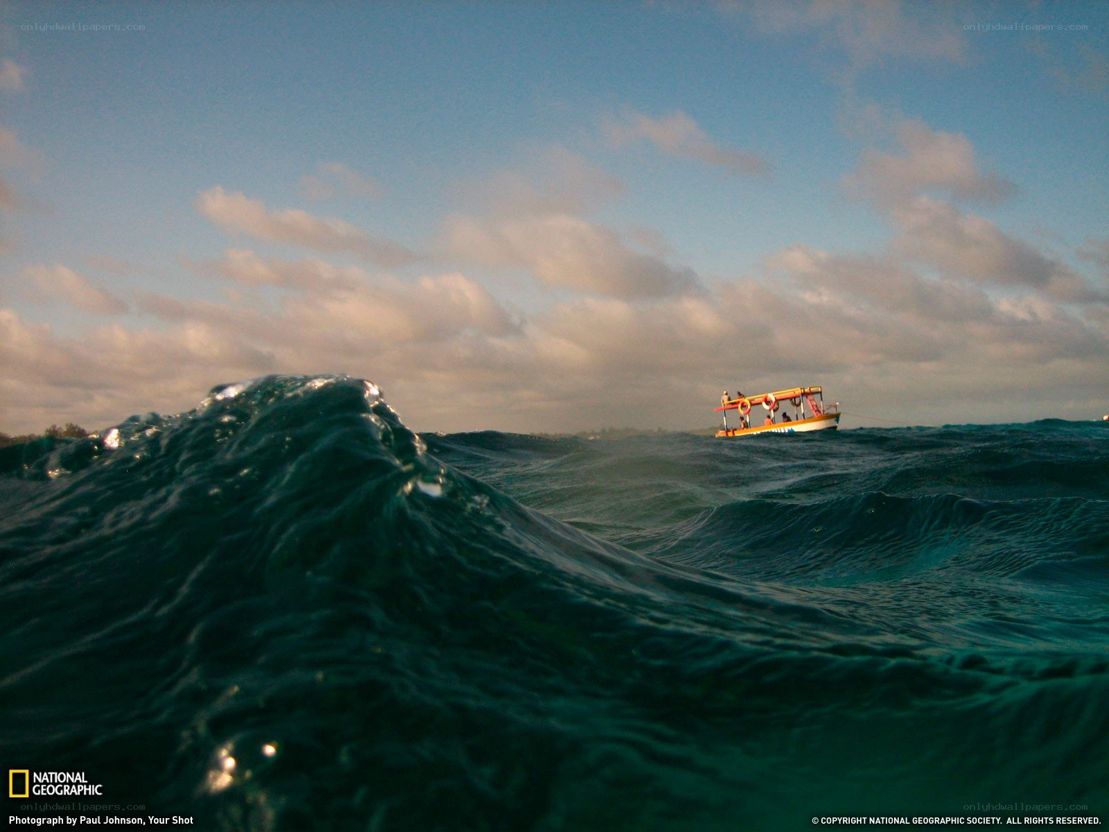 Boat on the open sea