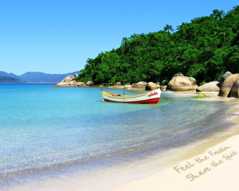 Boat on tropical beach