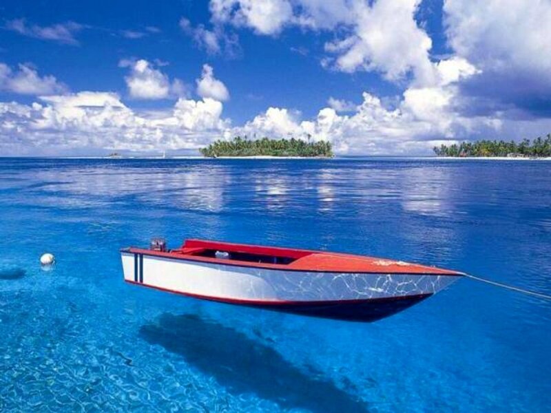 Boat on tropical sea