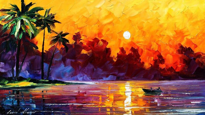 Boat on Tropical Water — Yellow