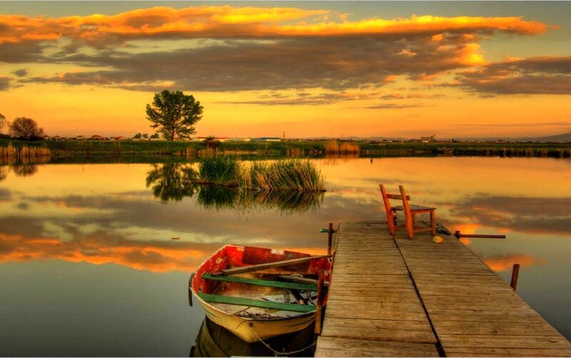 Boat on Wooden Dock