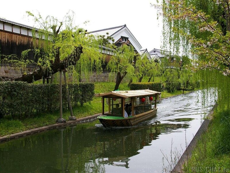 Boat ride on a canal in Japan