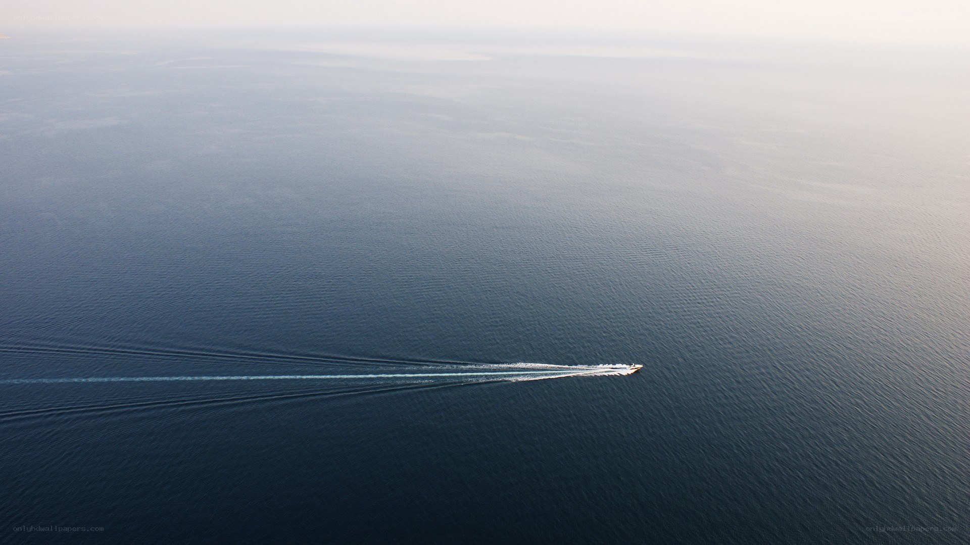 Boat sailing on calm sea