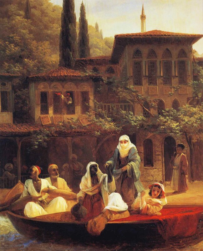 Boat Scene Near Ottoman Building