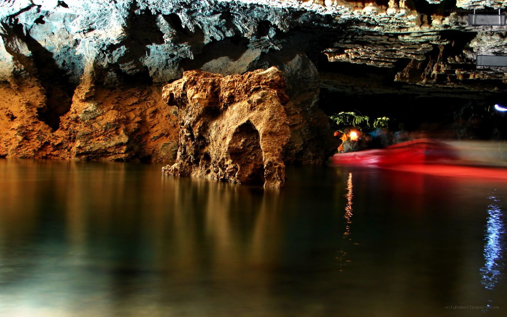 Boat tour in a cave