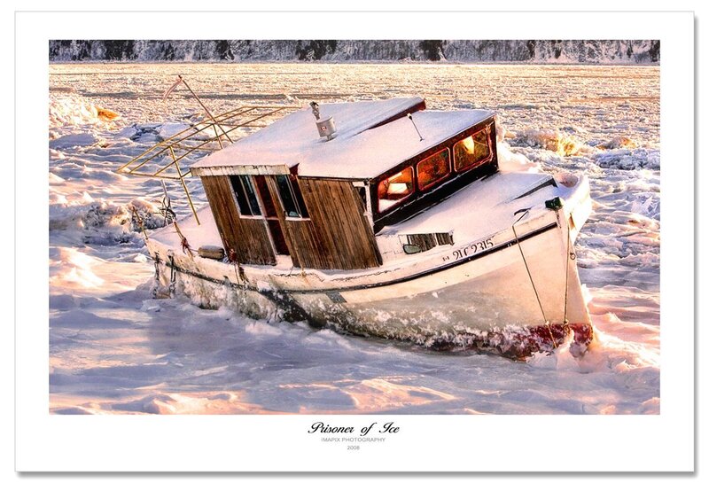 Boat Trapped in Ice