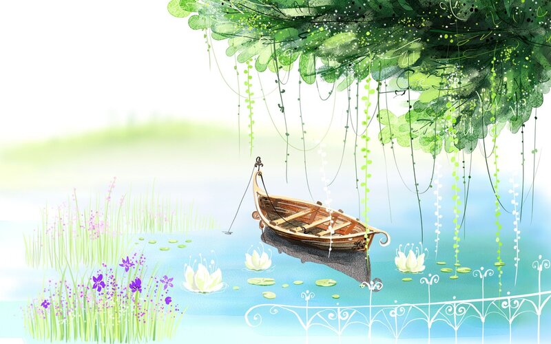 Boat under a leafy canopy