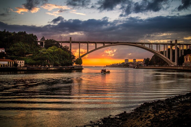 Boat under Bridge — Orange