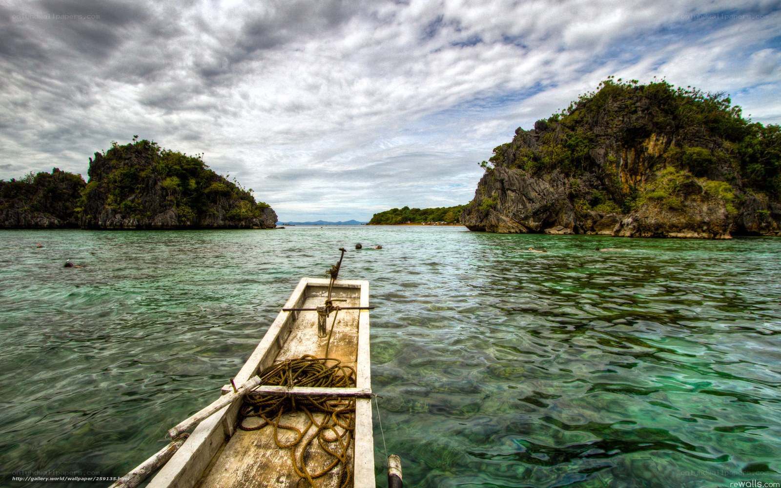 Boat view of tropical islands