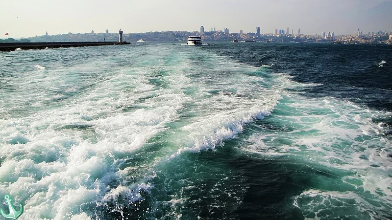 Boat Wake in Sea