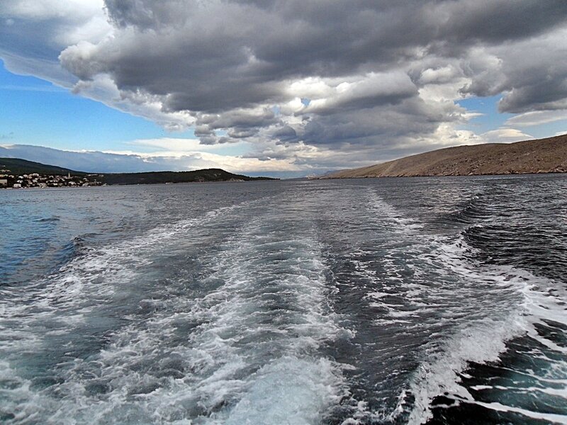 Boat Wake on Sea — Blue