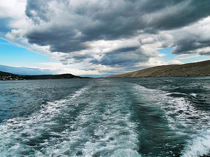 Boat Wake on Sea
