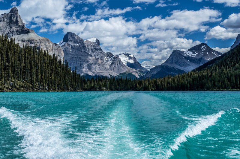Boat Wake on Turquoise Lake