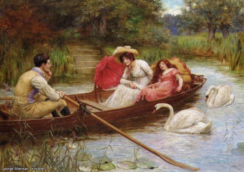Boating with swans