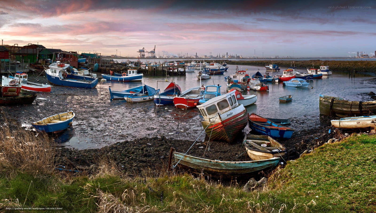 Boats at a coastal harbor