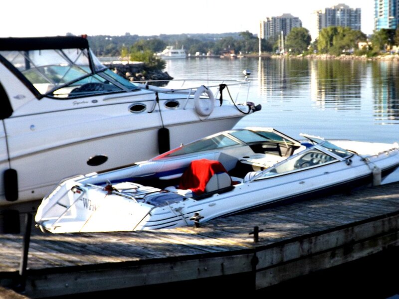 Boats at a Dock — White